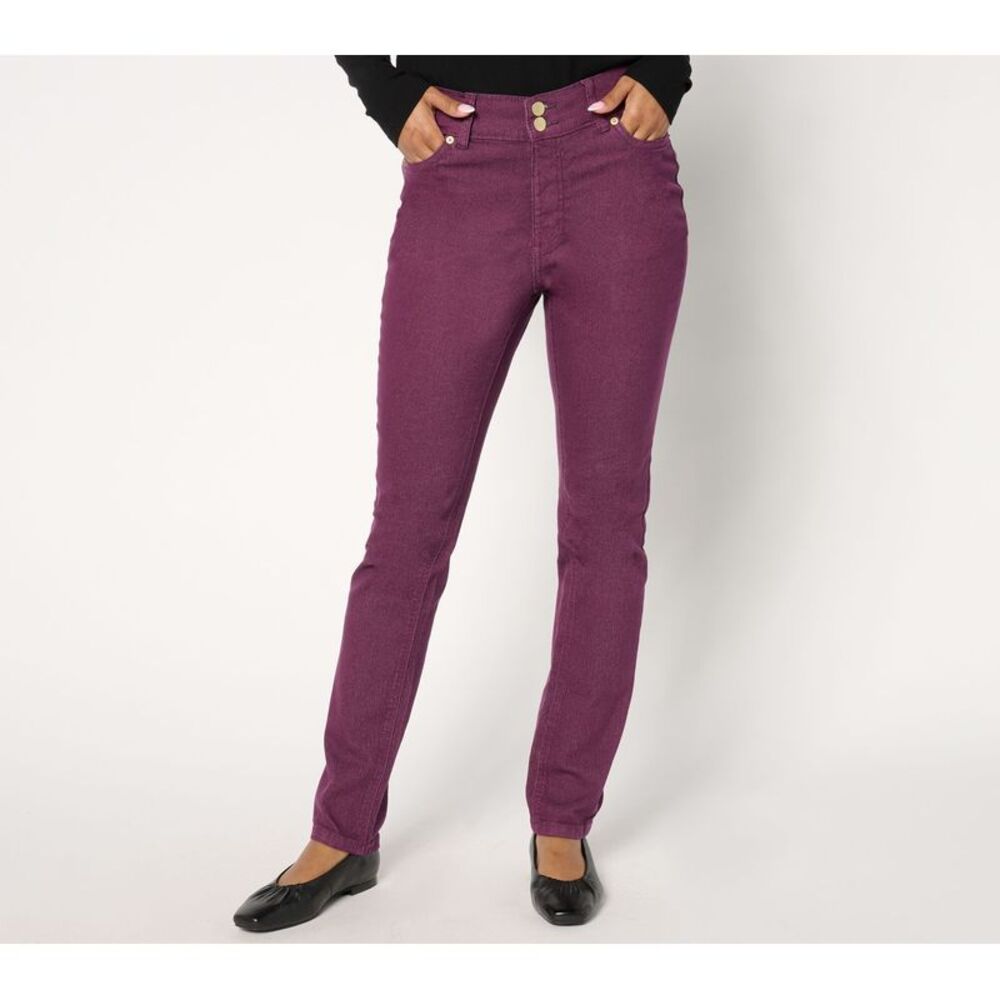 SUNNYLiFE Women's Plus Sz Pants 18 Denim & Co. Heritage Classic Purple